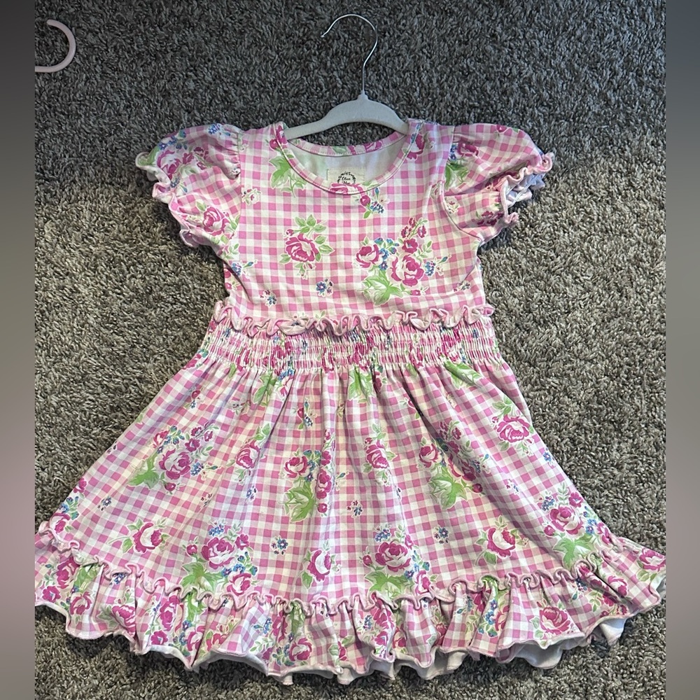 Olive Mae Girls Dress with Flowers